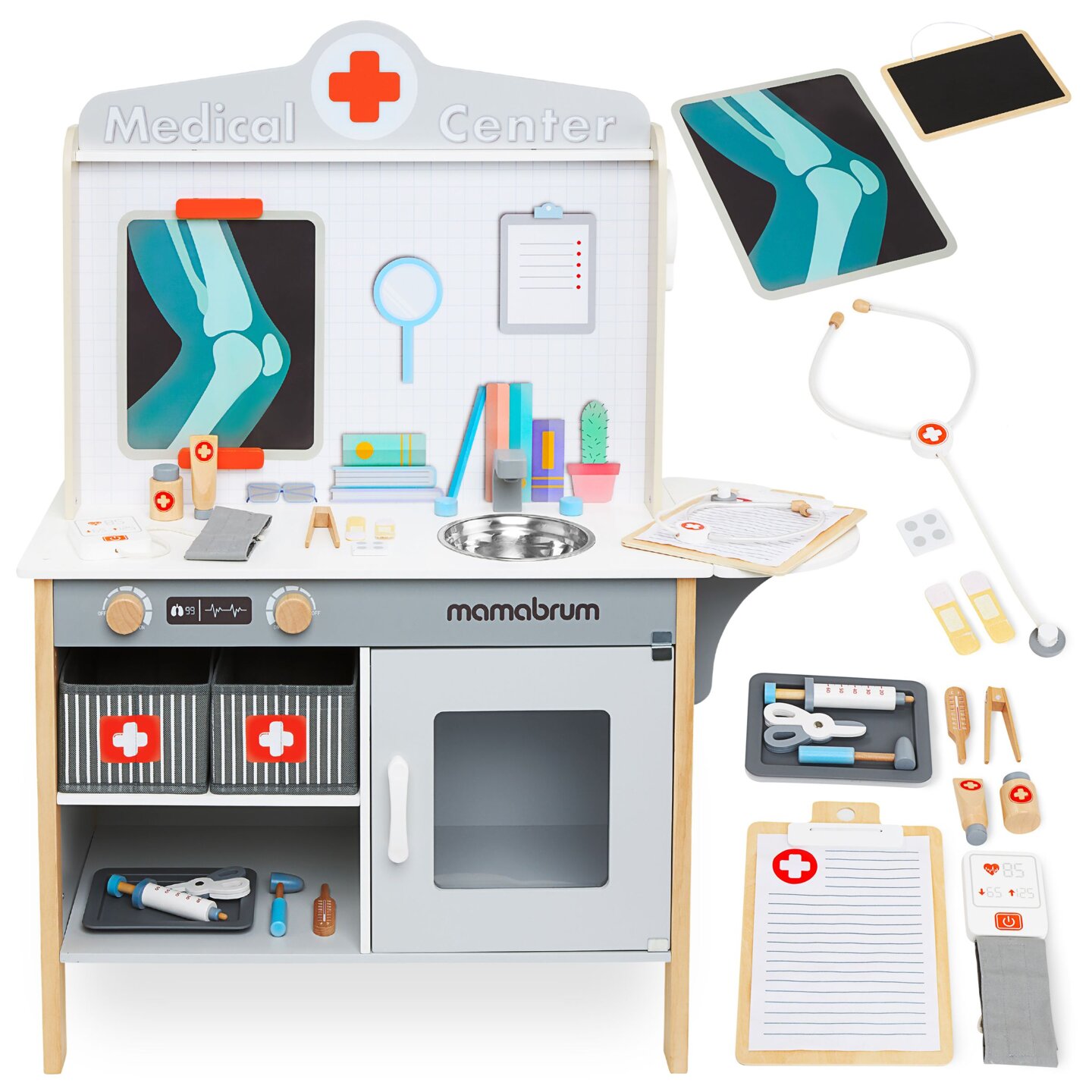 Wooden doctor's office hospital XXL - doctor's set with accessories